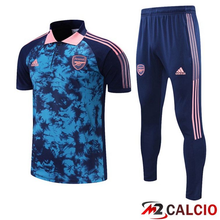 Maglie Calcio Personalizzate,Tute Calcio Squadre,Maglia Nazionale Italiana Calcio | Maglia Polo FC Arsenal + Pantaloni Blu 2021/2022