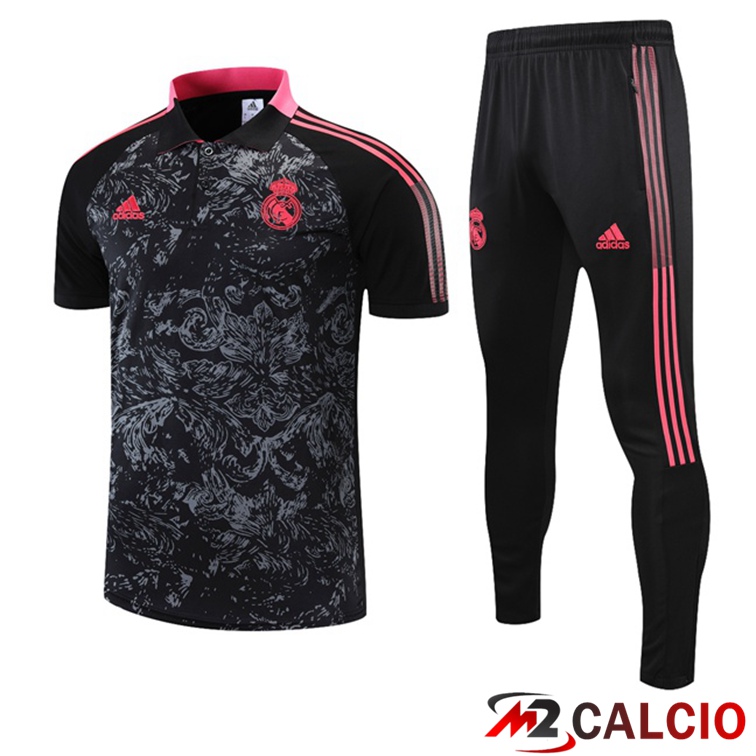 Maglie Calcio Personalizzate,Tute Calcio Squadre,Maglia Nazionale Italiana Calcio | Maglia Polo Real Madrid + Pantaloni Nero 2021/2022