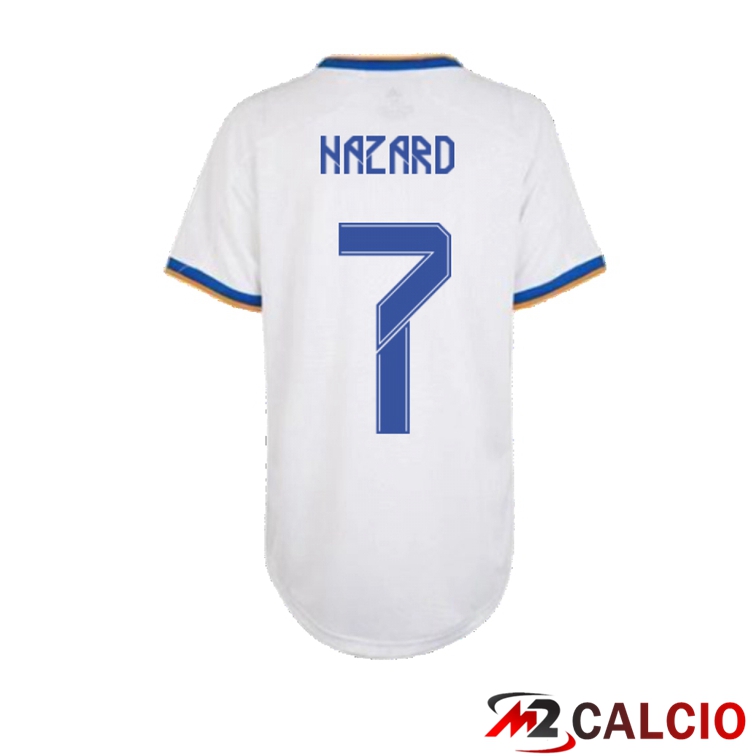 Maglie Calcio Personalizzate,Tute Calcio Squadre,Maglia Nazionale Italiana Calcio | Maglia Real Madrid (HAZARD 7) Donna Prima Bianco 2021/2022