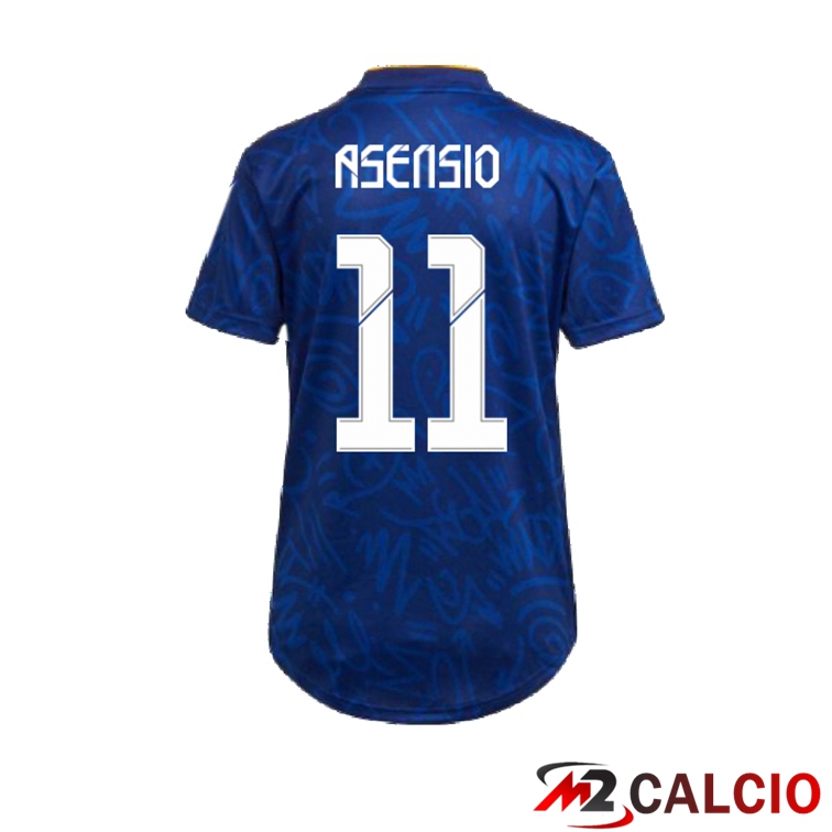 Maglie Calcio Personalizzate,Tute Calcio Squadre,Maglia Nazionale Italiana Calcio | Maglia Real Madrid (ASENSIO 11) Donna Seconda Blu 2021/2022