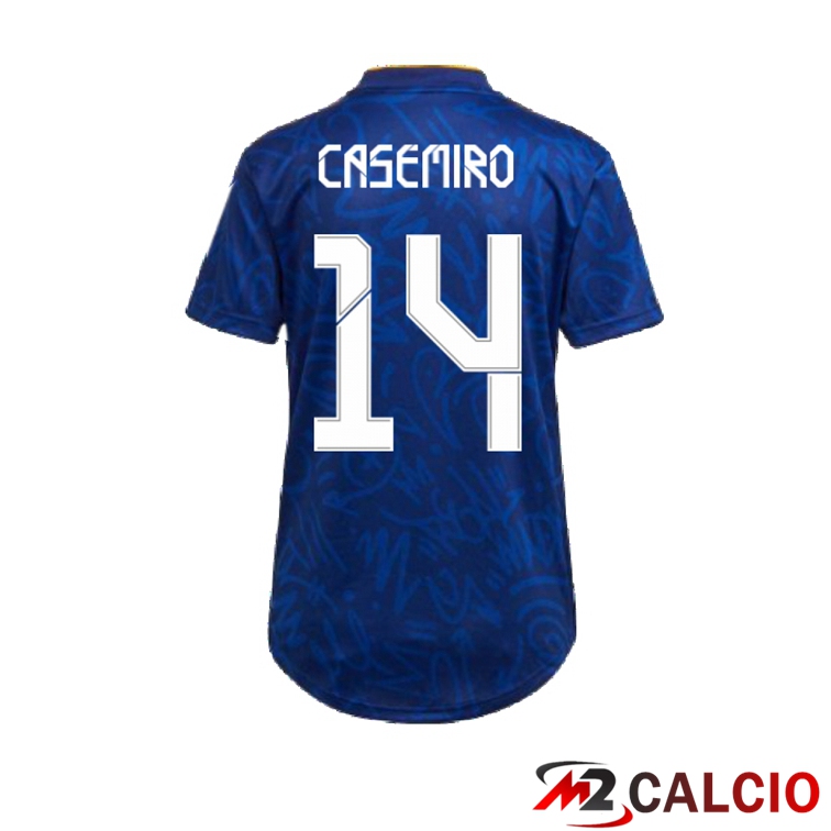 Maglie Calcio Personalizzate,Tute Calcio Squadre,Maglia Nazionale Italiana Calcio | Maglia Real Madrid (CASEMIRO 14) Donna Seconda Blu 2021/2022