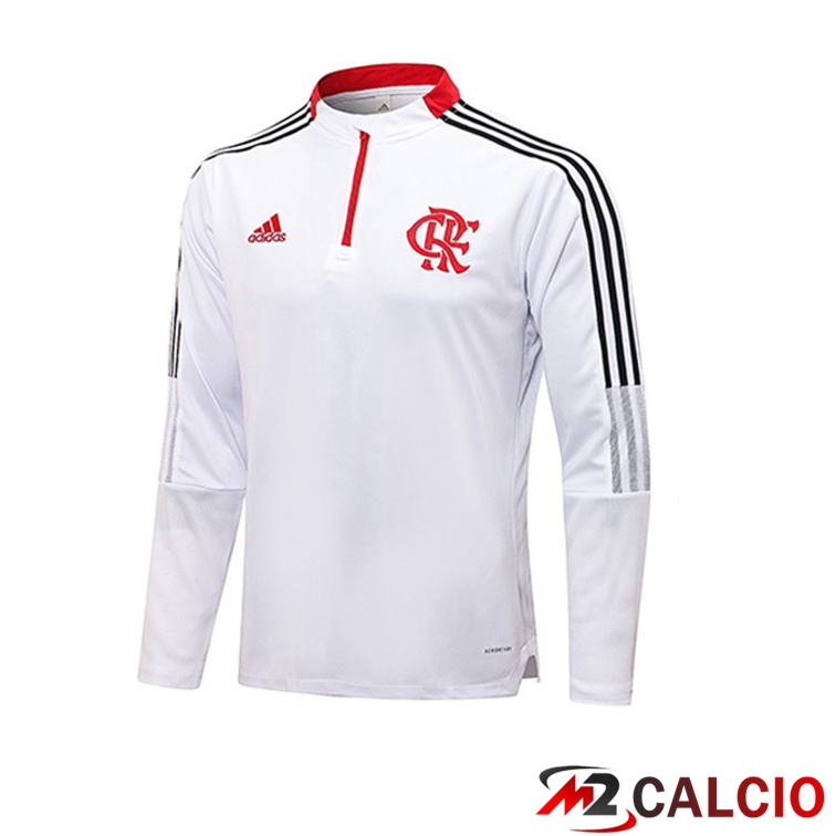 Maglie Calcio Personalizzate,Tute Calcio Squadre,Maglia Nazionale Italiana Calcio | Felpa Allenamento Flamengo Bianco 2021/2022