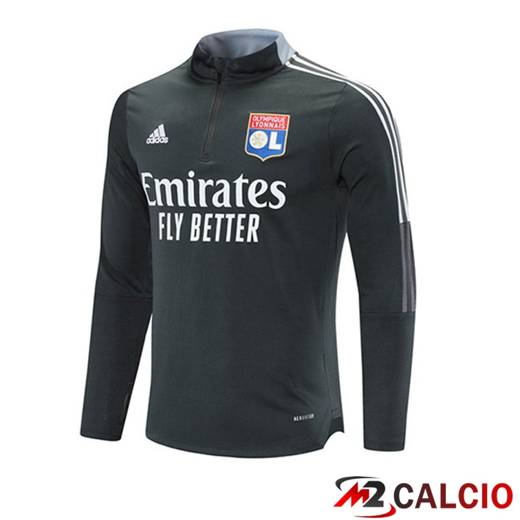 Maglie Calcio Personalizzate,Tute Calcio Squadre,Maglia Nazionale Italiana Calcio | Felpa Allenamento Lyon OL Grigio 2021/2022