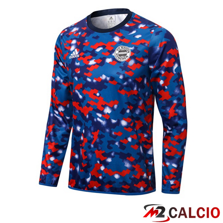 Maglie Calcio Personalizzate,Tute Calcio Squadre,Maglia Nazionale Italiana Calcio | Felpa Allenamento Bayern Monaco Blu Rosso 2021/2022