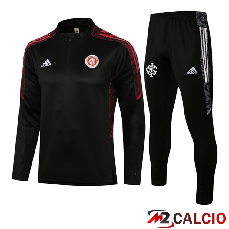 Maglie Calcio Personalizzate,Tute Calcio Squadre,Maglia Nazionale Italiana Calcio | Insieme Tuta Calcio SC Internacional Nero 2021/2022