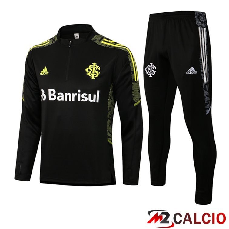Maglie Calcio Personalizzate,Tute Calcio Squadre,Maglia Nazionale Italiana Calcio | Insieme Tuta Calcio SC Internacional Nero 2021/2022