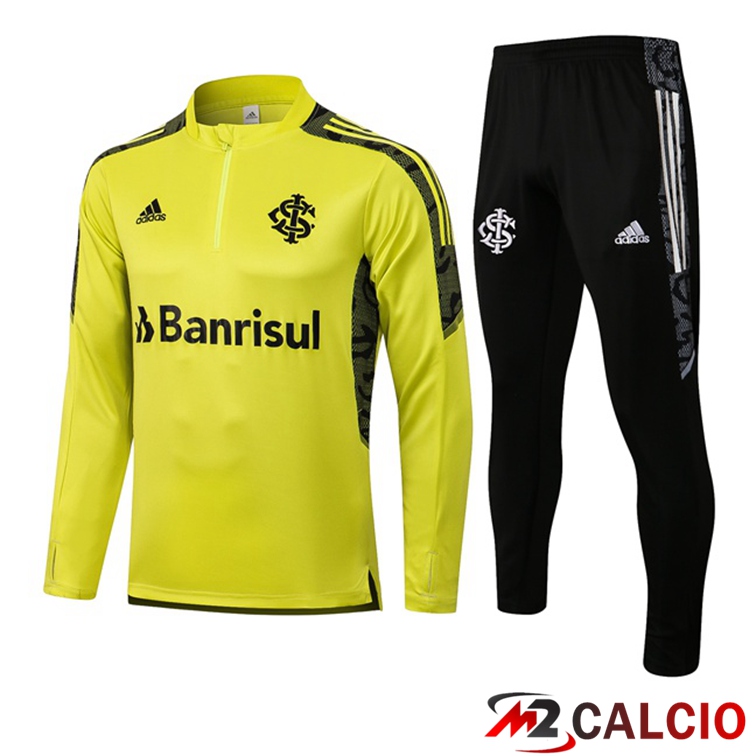 Maglie Calcio Personalizzate,Tute Calcio Squadre,Maglia Nazionale Italiana Calcio | Insieme Tuta Calcio SC Internacional Giallo 2021/2022