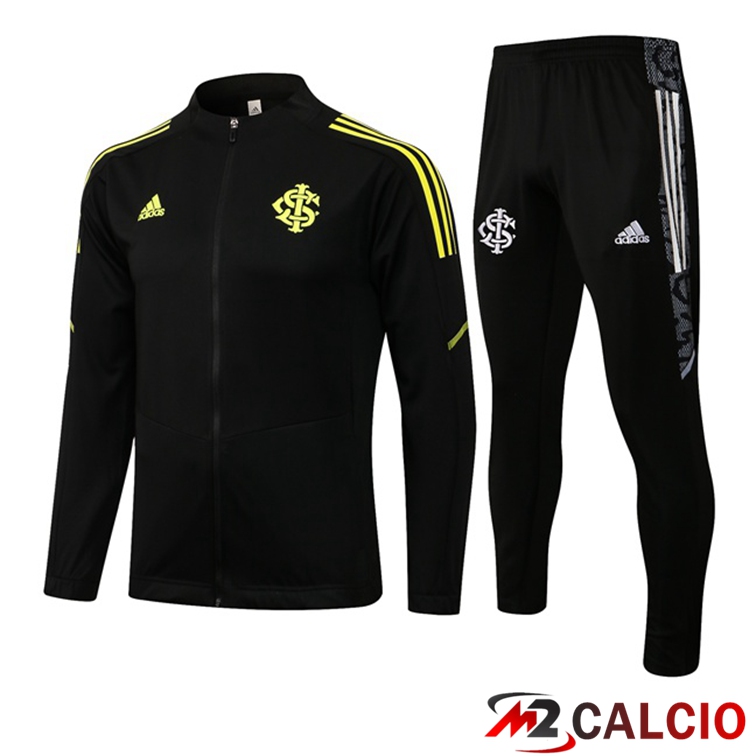 Maglie Calcio Personalizzate,Tute Calcio Squadre,Maglia Nazionale Italiana Calcio | Insieme Tuta Calcio - Giacca SC Internacional Nero 2021/2022