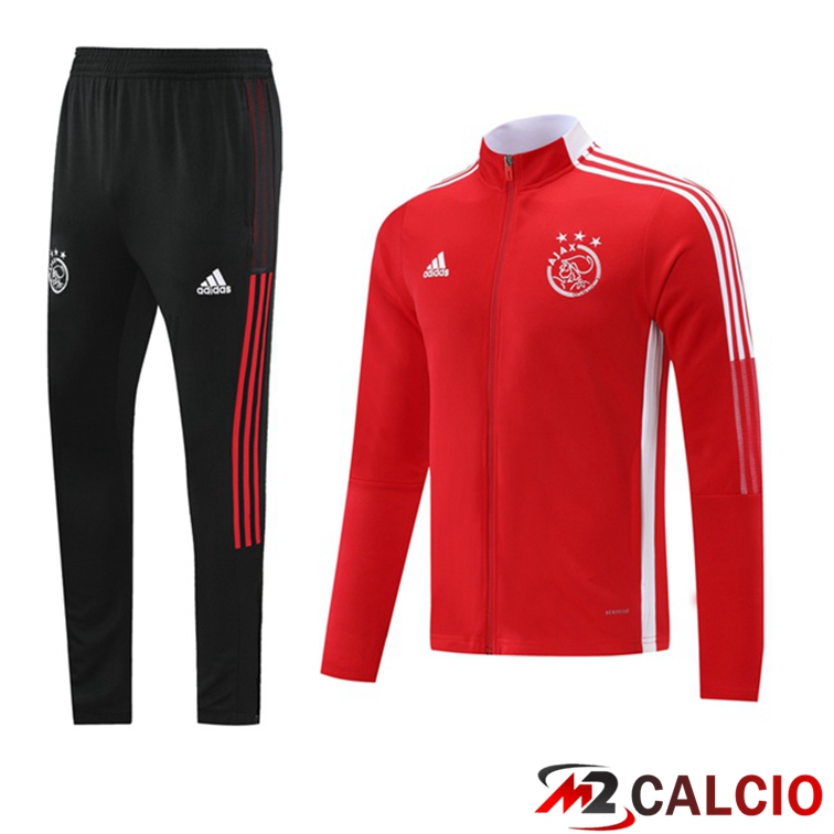 Maglie Calcio Personalizzate,Tute Calcio Squadre,Maglia Nazionale Italiana Calcio | Insieme Tuta Calcio - Giacca AFC Ajax Rosso 2021/2022