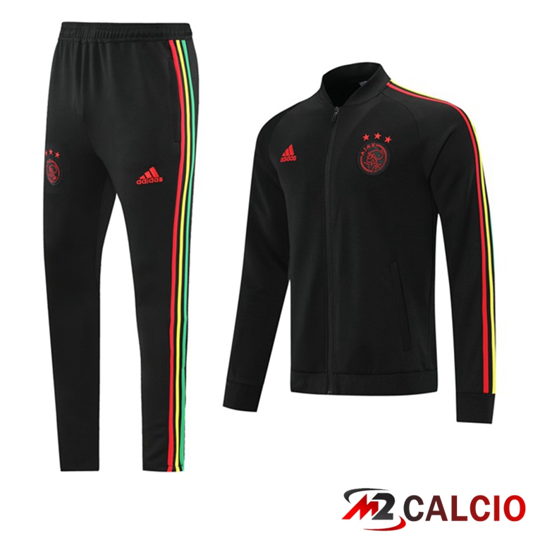 Maglie Calcio Personalizzate,Tute Calcio Squadre,Maglia Nazionale Italiana Calcio | Insieme Tuta Calcio - Giacca AFC Ajax Nero 2021/2022
