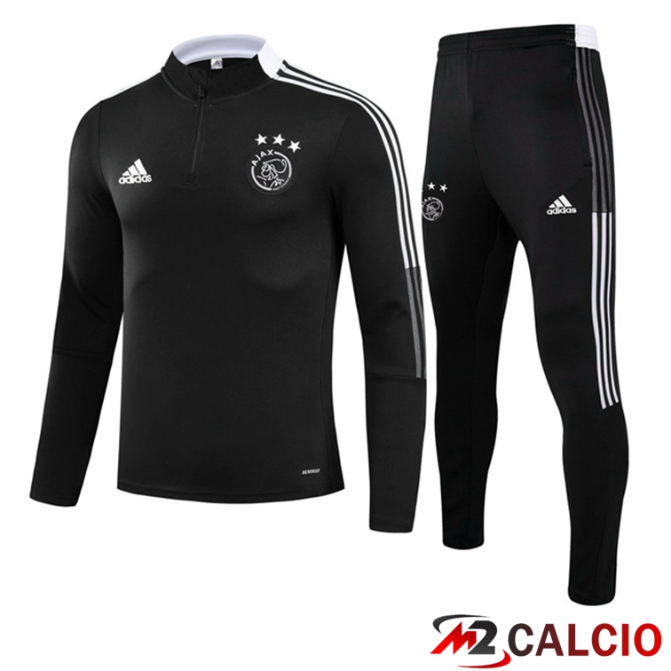 Maglie Calcio Personalizzate,Tute Calcio Squadre,Maglia Nazionale Italiana Calcio | Insieme Tuta Calcio AFC Ajax Nero 2021/2022