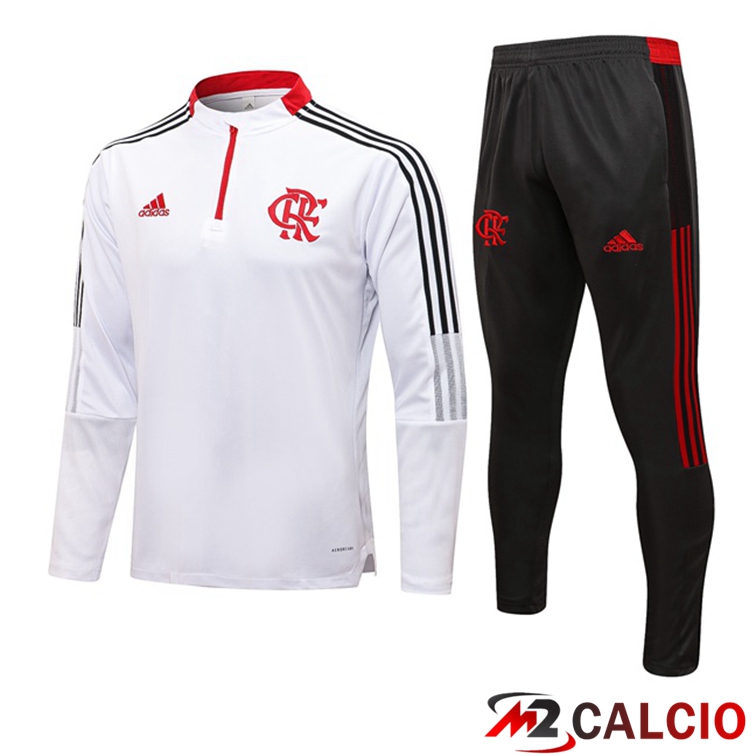 Maglie Calcio Personalizzate,Tute Calcio Squadre,Maglia Nazionale Italiana Calcio | Insieme Tuta Calcio Flamengo Bianco 2021/2022