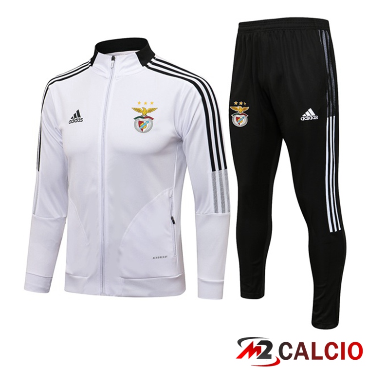 Maglie Calcio Personalizzate,Tute Calcio Squadre,Maglia Nazionale Italiana Calcio | Insieme Tuta Calcio - Giacca S.L Benfica Bianco 2021/2022