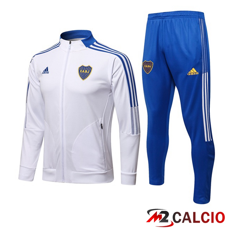 Maglie Calcio Personalizzate,Tute Calcio Squadre,Maglia Nazionale Italiana Calcio | Insieme Tuta Calcio - Giacca Boca Juniors Bianco 2021/2022
