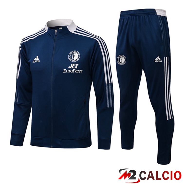 Maglie Calcio Personalizzate,Tute Calcio Squadre,Maglia Nazionale Italiana Calcio | Insieme Tuta Calcio - Giacca Feyenoord Blu Reale 2021/2022
