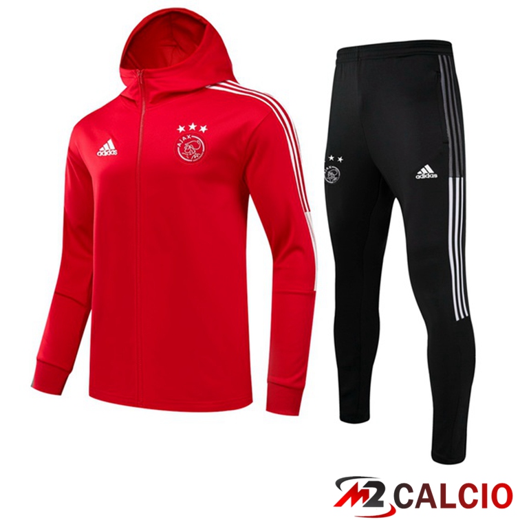 Maglie Calcio Personalizzate,Tute Calcio Squadre,Maglia Nazionale Italiana Calcio | Giacca Con Cappuccio Tuta AFC Ajax Rosso 2021/2022