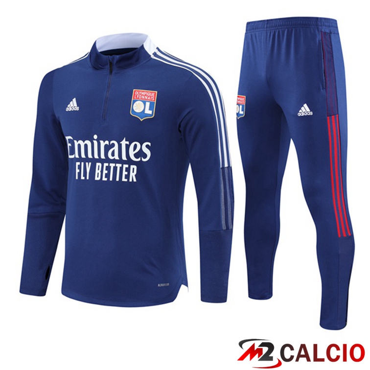 Maglie Calcio Personalizzate,Tute Calcio Squadre,Maglia Nazionale Italiana Calcio | Insieme Tuta Calcio Lyon OL Blu 2021/2022