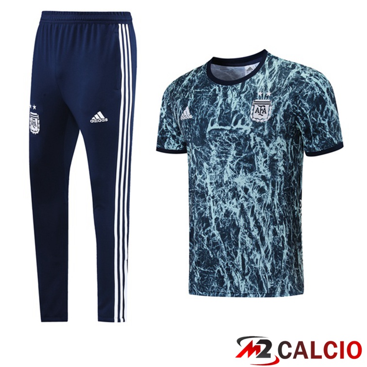 Maglie Calcio Personalizzate,Tute Calcio Squadre,Maglia Nazionale Italiana Calcio | Maglia Allenamento Argentina + Pantaloni Blu 2021/2022