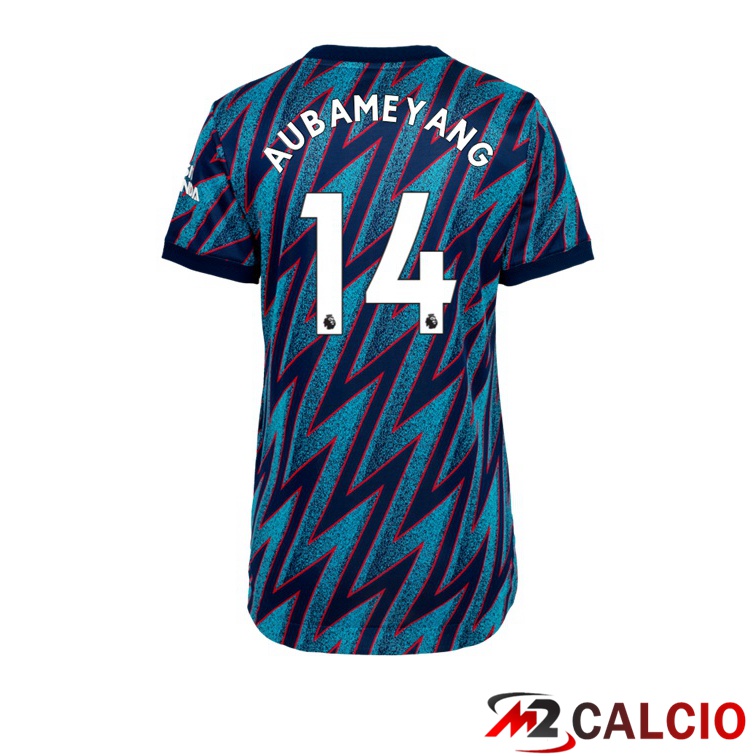 Maglie Calcio Personalizzate,Tute Calcio Squadre,Maglia Nazionale Italiana Calcio | Maglia FC Arsenal (AUBAMEYANG 14) Donna Terza Blu 2021/2022