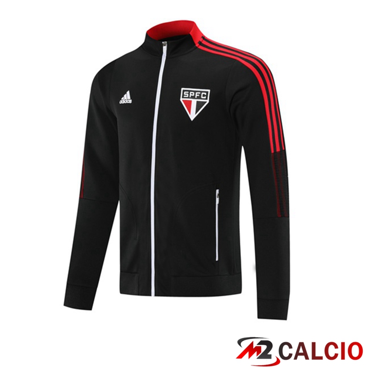 Maglie Calcio Personalizzate,Tute Calcio Squadre,Maglia Nazionale Italiana Calcio | Giacca Calcio Sao Paulo FC Nero 2021/2022