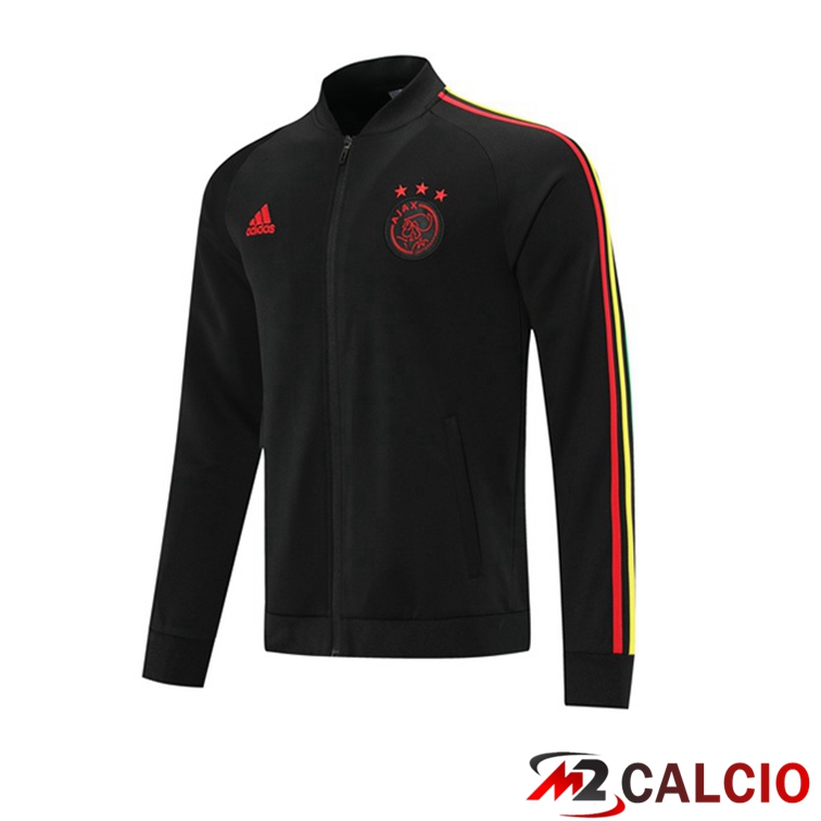 Maglie Calcio Personalizzate,Tute Calcio Squadre,Maglia Nazionale Italiana Calcio - Giacca Calcio AFC Ajax Nero 2021/2022