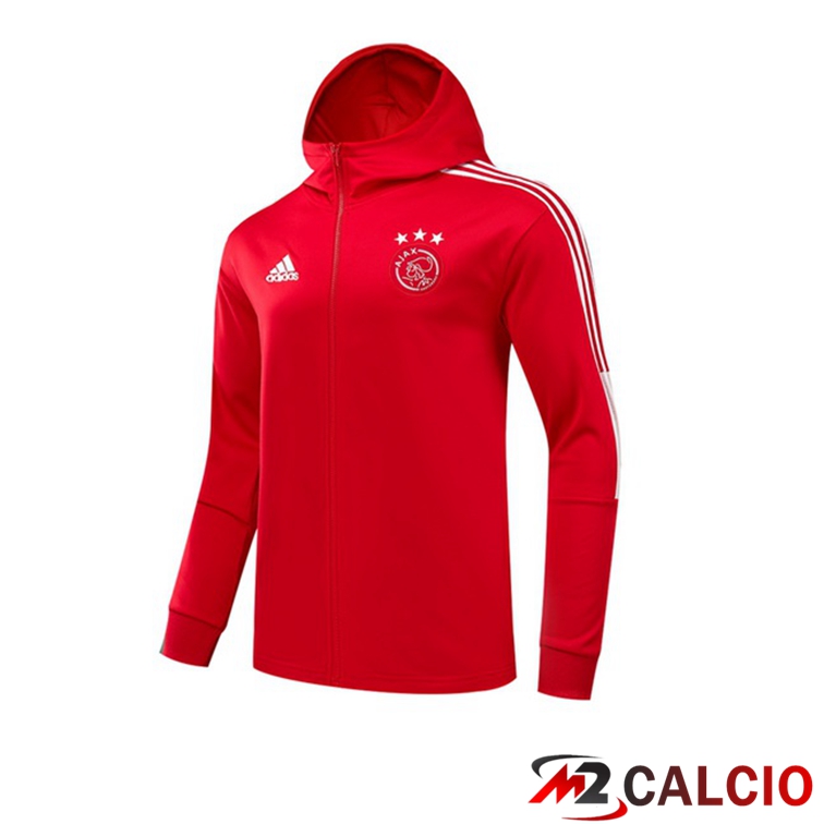Maglie Calcio Personalizzate,Tute Calcio Squadre,Maglia Nazionale Italiana Calcio | Giacca Con Cappuccio AFC Ajax Rosso 2021/2022