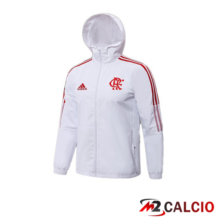 Maglie Calcio Personalizzate,Tute Calcio Squadre,Maglia Nazionale Italiana Calcio | Giacca Con Cappuccio Flamengo Bianco 2021/2022