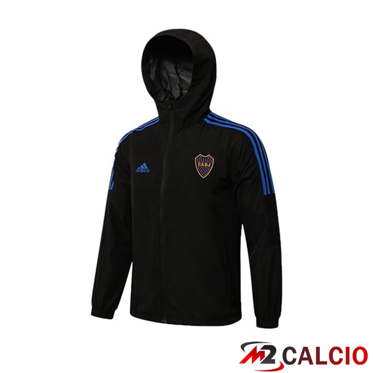Maglie Calcio Personalizzate,Tute Calcio Squadre,Maglia Nazionale Italiana Calcio | Giacca Con Cappuccio Boca Juniors Nero 2021/2022