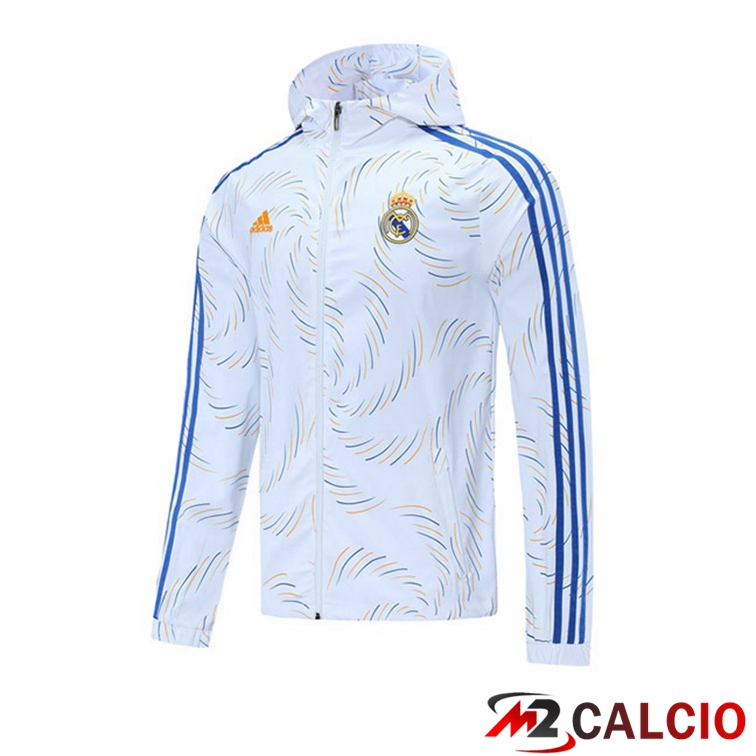 Maglie Calcio Personalizzate,Tute Calcio Squadre,Maglia Nazionale Italiana Calcio | Giacca A Vento Real Madrid Bianco 2021/2022