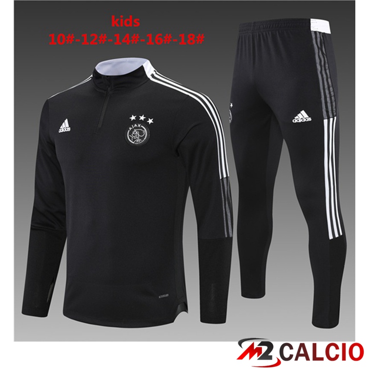 Maglie Calcio Personalizzate,Tute Calcio Squadre,Maglia Nazionale Italiana Calcio | Tuta Calcio Bambino AFC Ajax Nero 2021/2022
