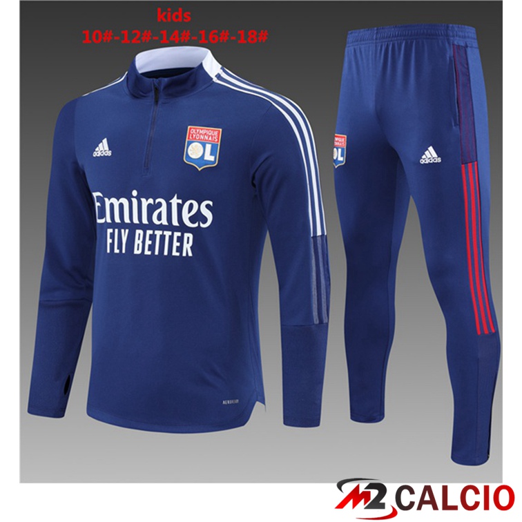 Maglie Calcio Personalizzate,Tute Calcio Squadre,Maglia Nazionale Italiana Calcio | Tuta Calcio Bambino Lyon OL Blu 2021/2022