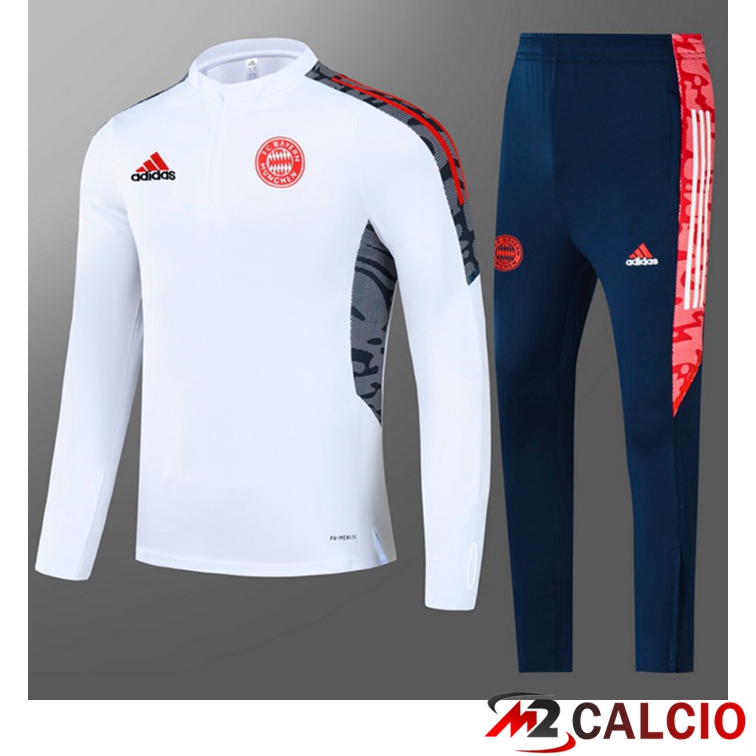 Maglie Calcio Personalizzate,Tute Calcio Squadre,Maglia Nazionale Italiana Calcio | Tuta Calcio Bambino Bayern Monaco Bianco 2021/2022