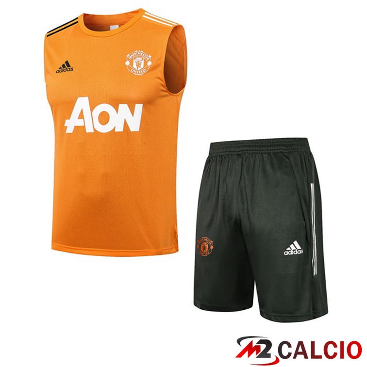 Maglie Calcio Personalizzate,Tute Calcio Squadre,Maglia Nazionale Italiana Calcio | Canotta Calcio Manchester United + Pantaloncini Arancia 2021/2022
