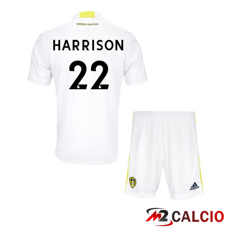 Maglie Calcio Personalizzate,Tute Calcio Squadre,Maglia Nazionale Italiana Calcio | Maglia Leeds United (HARRISON 22) Bambino Prima Bianco 2021/22