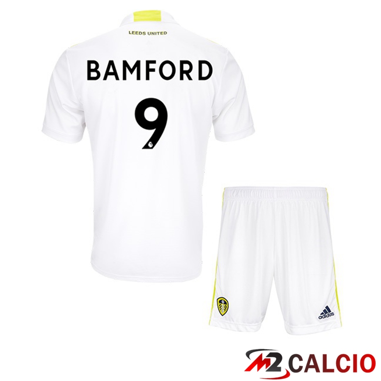 Maglie Calcio Personalizzate,Tute Calcio Squadre,Maglia Nazionale Italiana Calcio | Maglia Leeds United (BAMFORD 9) Bambino Prima Bianco 2021/22