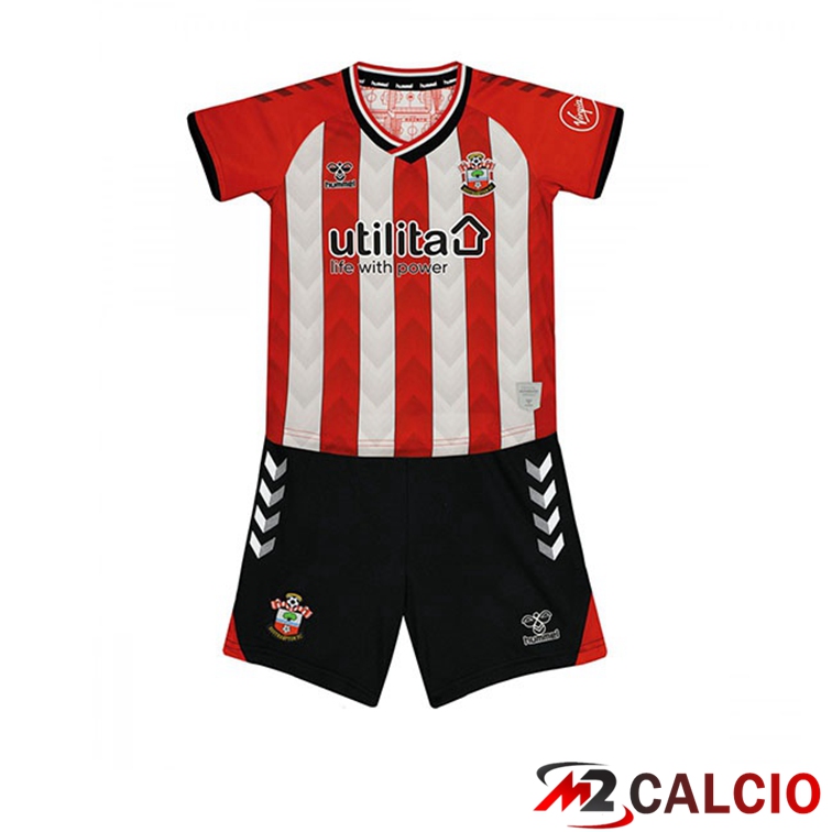 Maglie Calcio Personalizzate,Tute Calcio Squadre,Maglia Nazionale Italiana Calcio | Maglia Southampton FC Bambino Prima Rosso/Bianco 2021/22