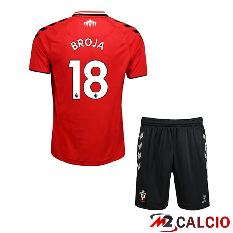 Maglie Calcio Personalizzate,Tute Calcio Squadre,Maglia Nazionale Italiana Calcio | Maglia Southampton FC (BROJA 18) Bambino Prima Rosso/Bianco 2021/22