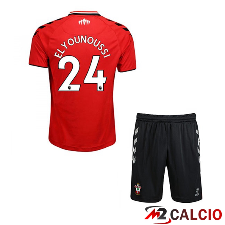 Maglie Calcio Personalizzate,Tute Calcio Squadre,Maglia Nazionale Italiana Calcio | Maglia Southampton FC (ELYOUNOUSSI 24) Bambino Prima Rosso/Bianco 2021/22