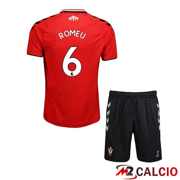 Maglie Calcio Personalizzate,Tute Calcio Squadre,Maglia Nazionale Italiana Calcio | Maglia Southampton FC (ROMEU 6) Bambino Prima Rosso/Bianco 2021/22