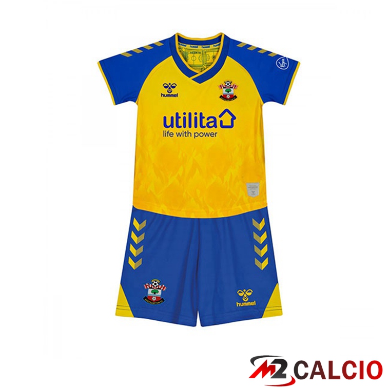 Maglie Calcio Personalizzate,Tute Calcio Squadre,Maglia Nazionale Italiana Calcio | Maglia Southampton FC Bambino Seconda Giallo 2021/22