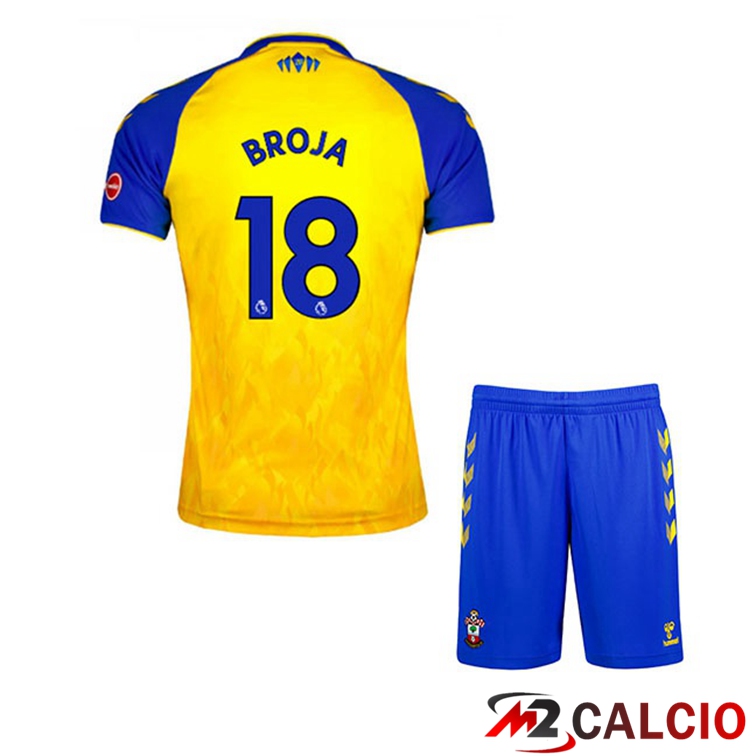 Maglie Calcio Personalizzate,Tute Calcio Squadre,Maglia Nazionale Italiana Calcio | Maglia Southampton FC (BROJA 18) Bambino Seconda Giallo 2021/22