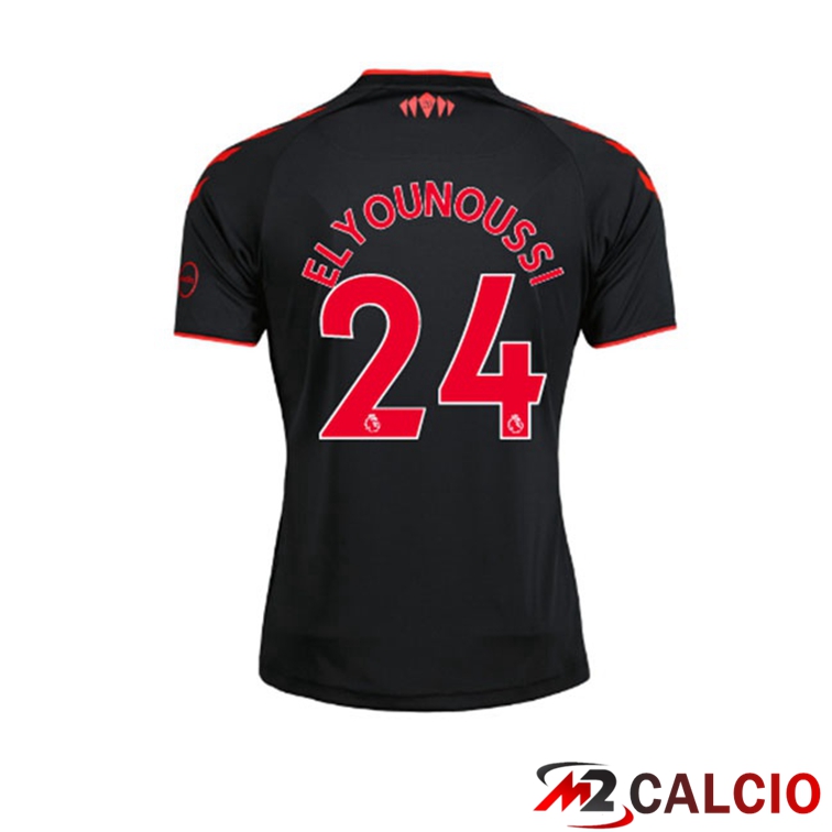 Maglie Calcio Personalizzate,Tute Calcio Squadre,Maglia Nazionale Italiana Calcio | Maglia Southampton FC (ELYOUNOUSSI 24) Terza Nero 2021/22