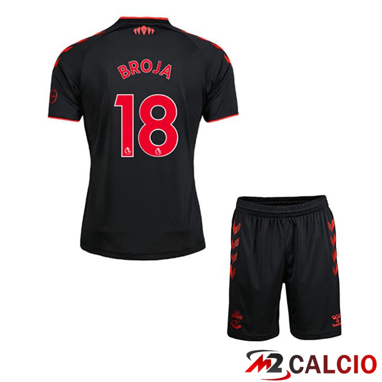 Maglie Calcio Personalizzate,Tute Calcio Squadre,Maglia Nazionale Italiana Calcio | Maglia Southampton FC (BROJA 18) Bambino Terza Nero 2021/22