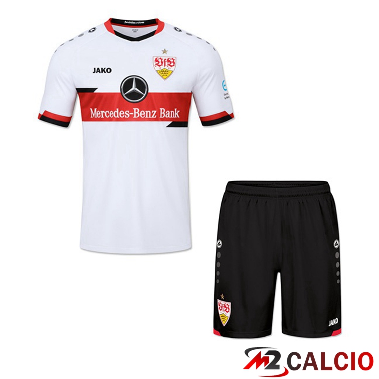 Maglie Calcio Personalizzate,Tute Calcio Squadre,Maglia Nazionale Italiana Calcio | Maglia VfB Stuttgart Bambino Prima Bianco 2021/22