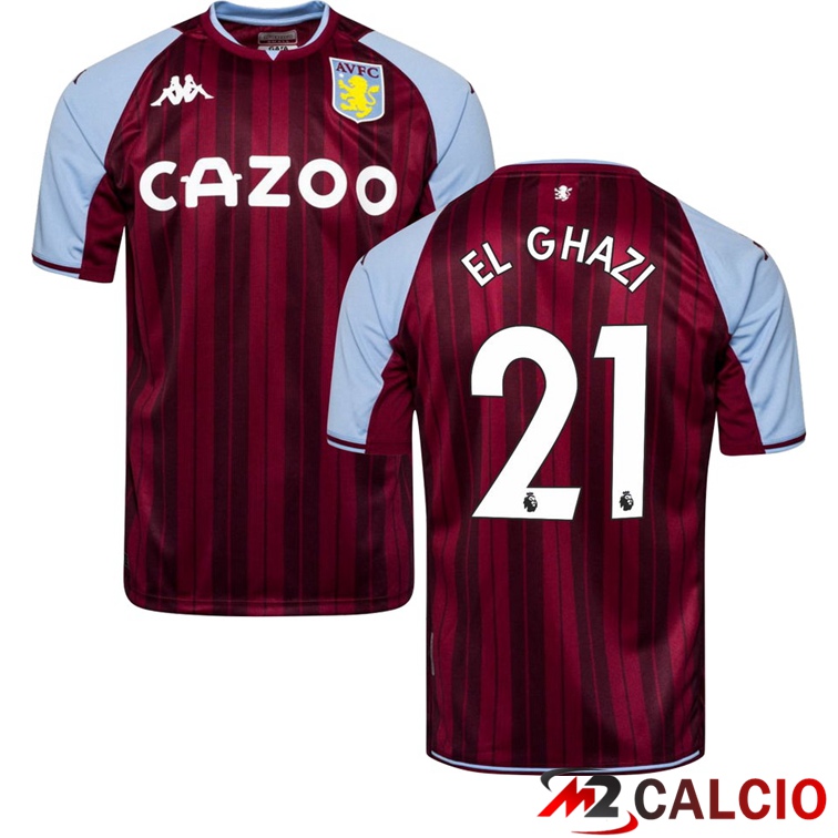 Maglie Calcio Personalizzate,Tute Calcio Squadre,Maglia Nazionale Italiana Calcio | Maglia Aston Villa (EL GHAZI 21) Prima 2021/2022