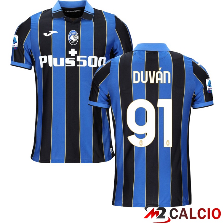 Maglie Calcio Personalizzate,Tute Calcio Squadre,Maglia Nazionale Italiana Calcio | Maglia Atalanta（DUVAN 91）Prima Blu/Nero 2021/2022
