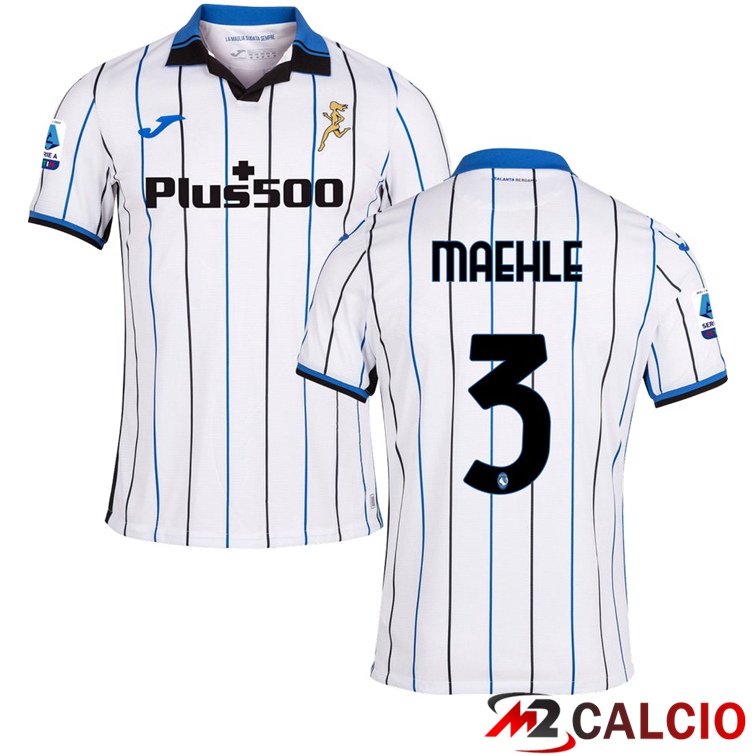 Maglie Calcio Personalizzate,Tute Calcio Squadre,Maglia Nazionale Italiana Calcio | Maglia Atalanta（MAEHLE 3）Seconda Bianco 2021/2022