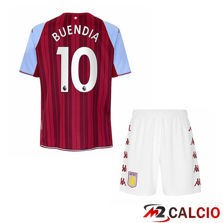 Maglie Calcio Personalizzate,Tute Calcio Squadre,Maglia Nazionale Italiana Calcio | Maglia Aston Villa (Buendia 10) Bambino Prima Rosso 2021/22