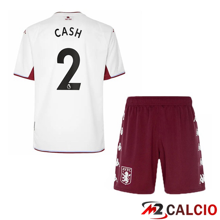 Maglie Calcio Personalizzate,Tute Calcio Squadre,Maglia Nazionale Italiana Calcio | Maglia Aston Villa (Cash 2) Bambino Seconda Bianco 2021/22