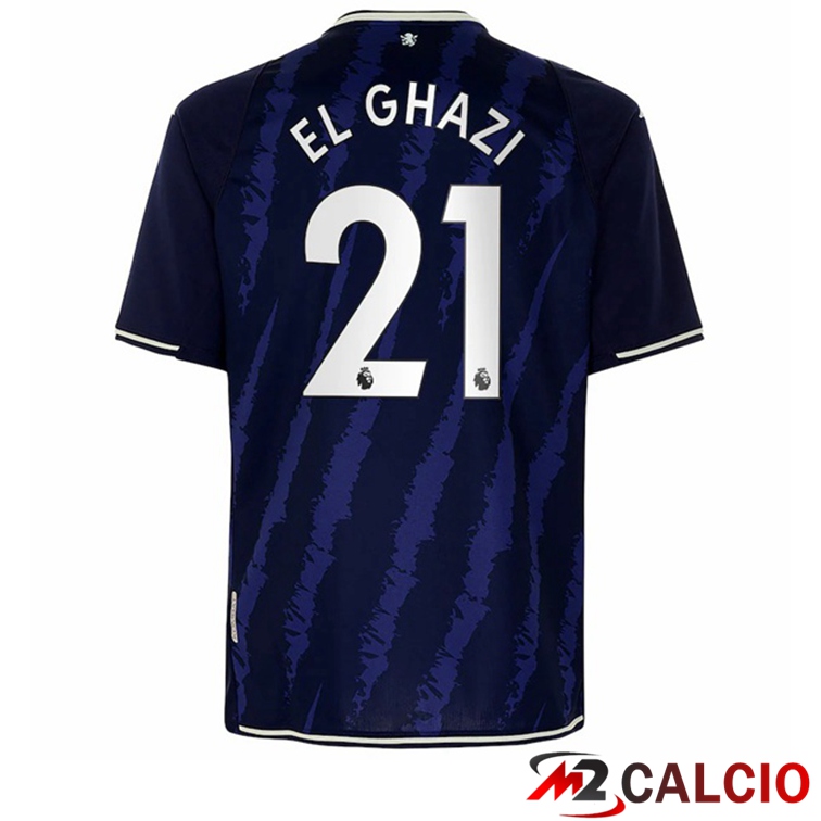 Maglie Calcio Personalizzate,Tute Calcio Squadre,Maglia Nazionale Italiana Calcio | Maglia Aston Villa (El Ghazi 21) Terza Blu 2021/22